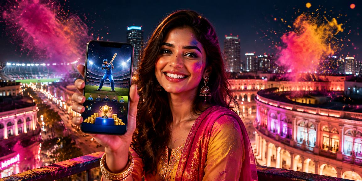 User placing bets on mobile device in India